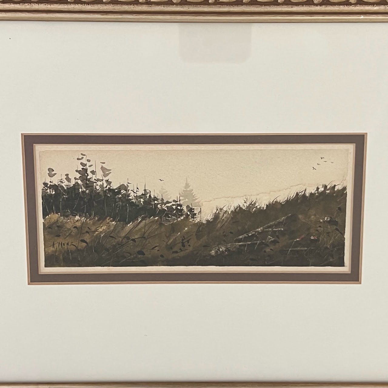 A. Hunz Signed Watercolor Landscape Painting