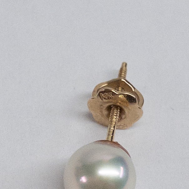 Pearl & 14K Gold Stud Earrings