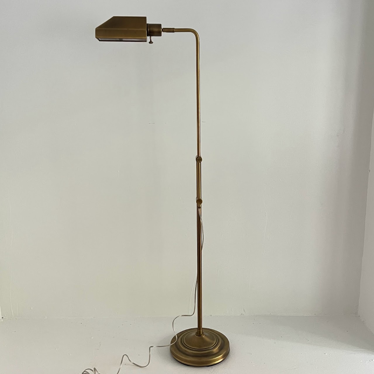 Contemporary Brass Pharmacy Style Floor Lamp