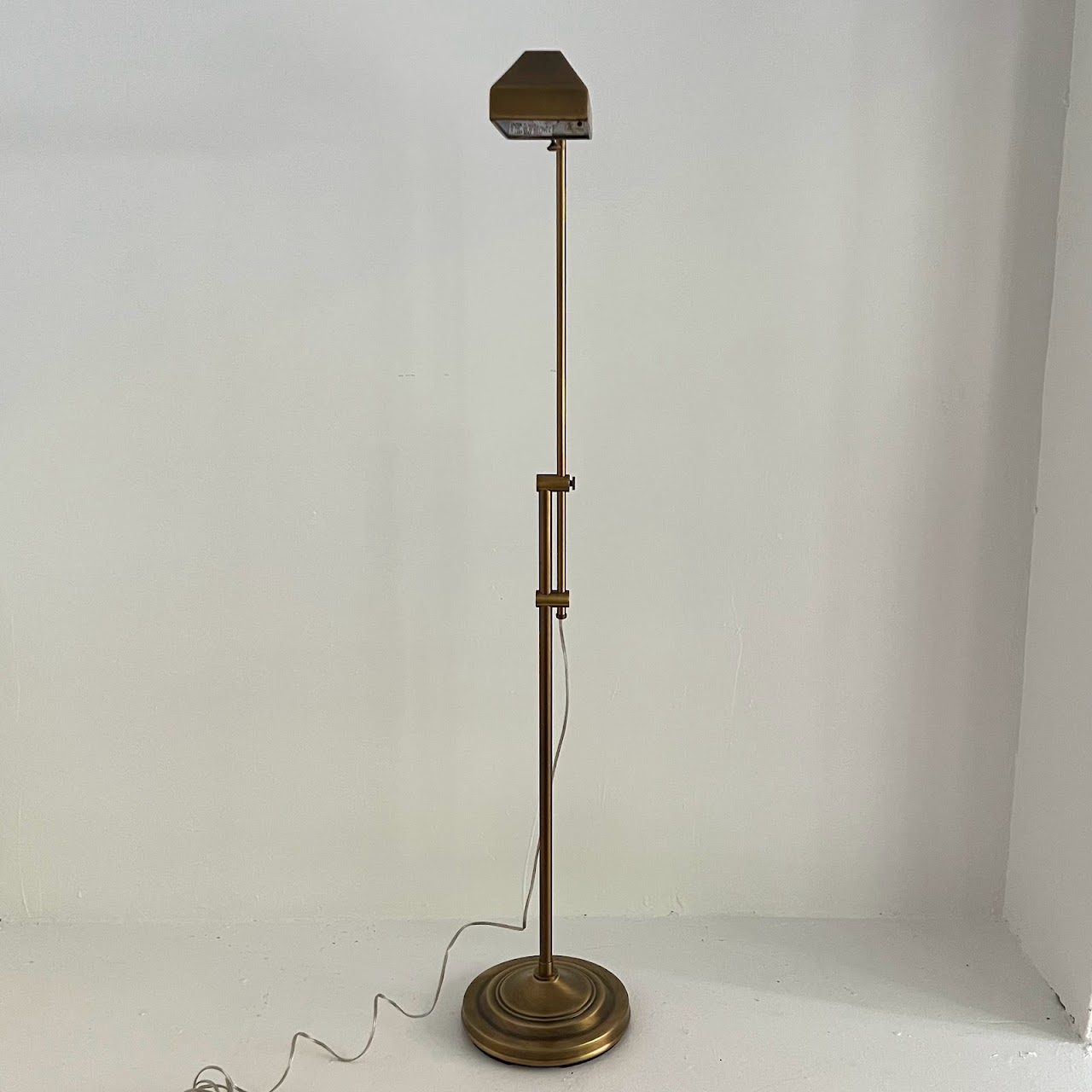 Contemporary Brass Pharmacy Style Floor Lamp