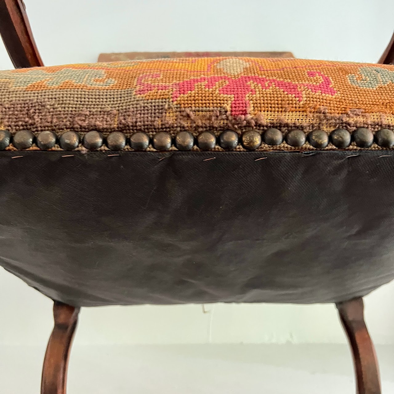 Louis XII Style Walnut Armchair with Needlepoint Upholstery