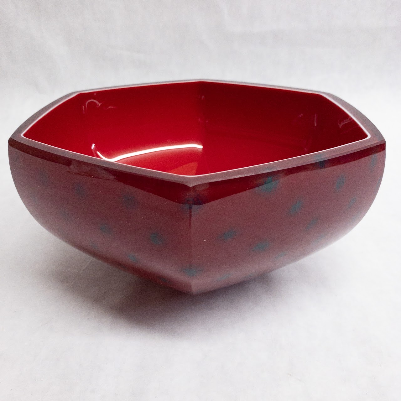 Red Polka Dot Art Glass Bowl