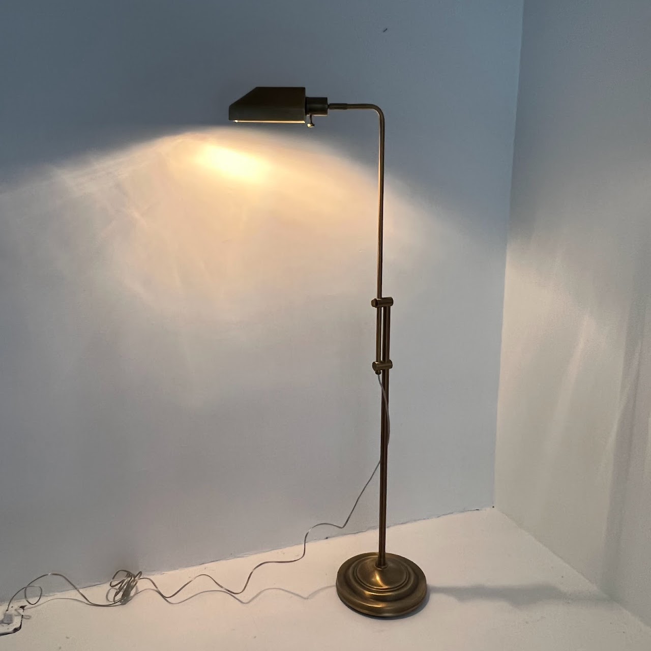 Contemporary Brass Pharmacy Style Floor Lamp