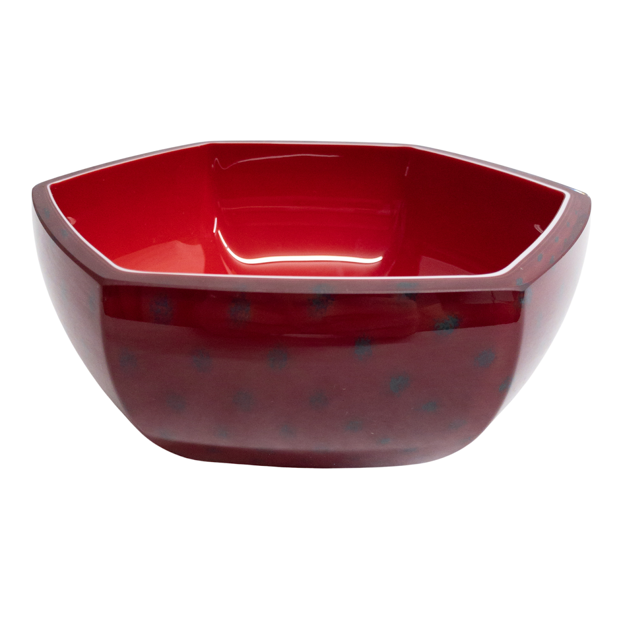 Red Polka Dot Art Glass Bowl