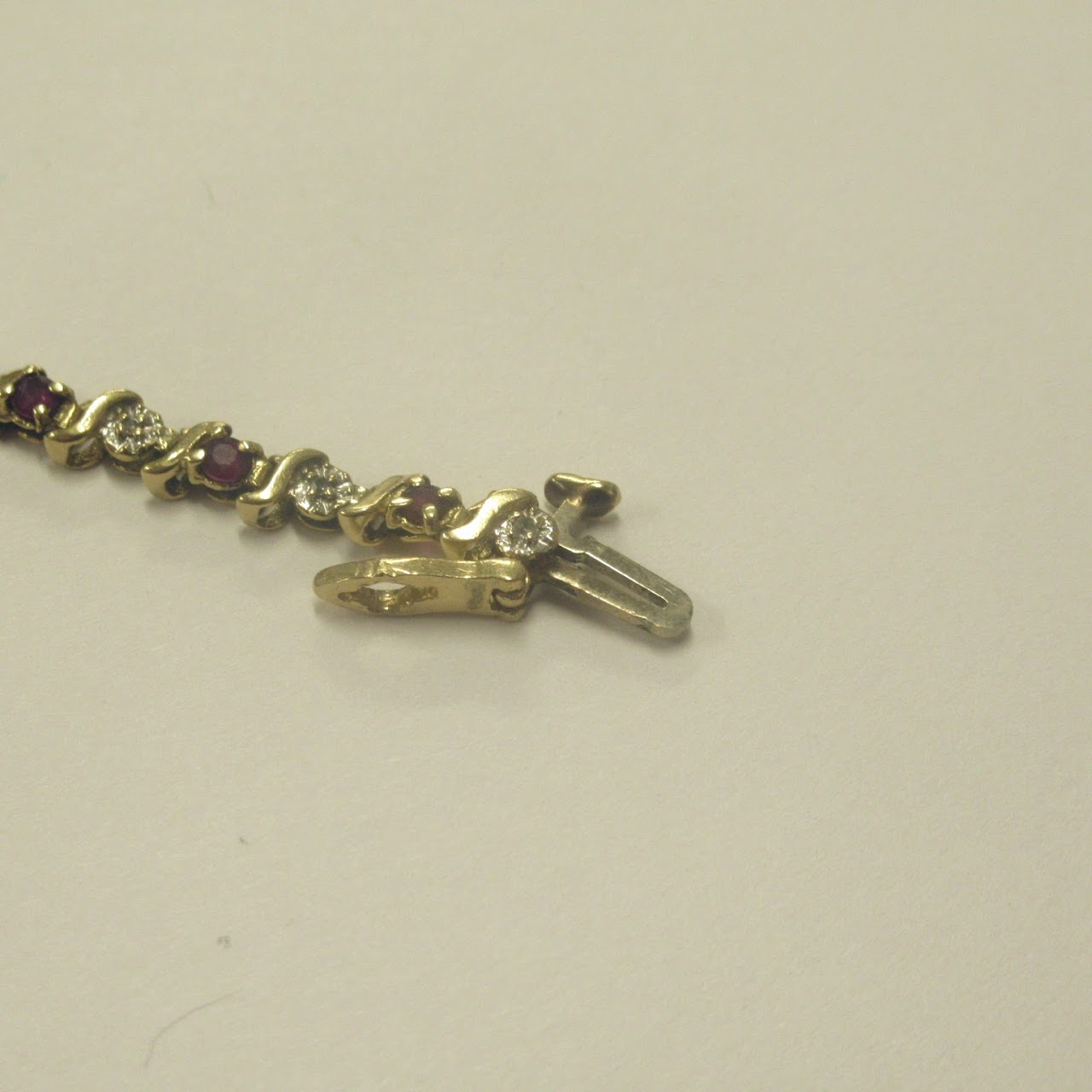 14K Gold, Diamond & Ruby Bracelet