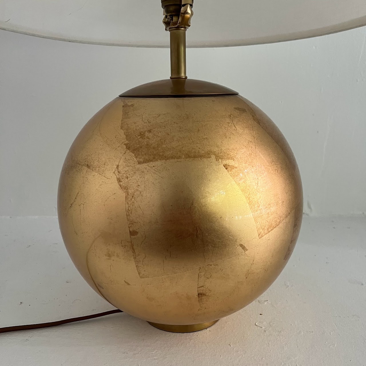 Burnished Gold Leaf Ball Table Lamp