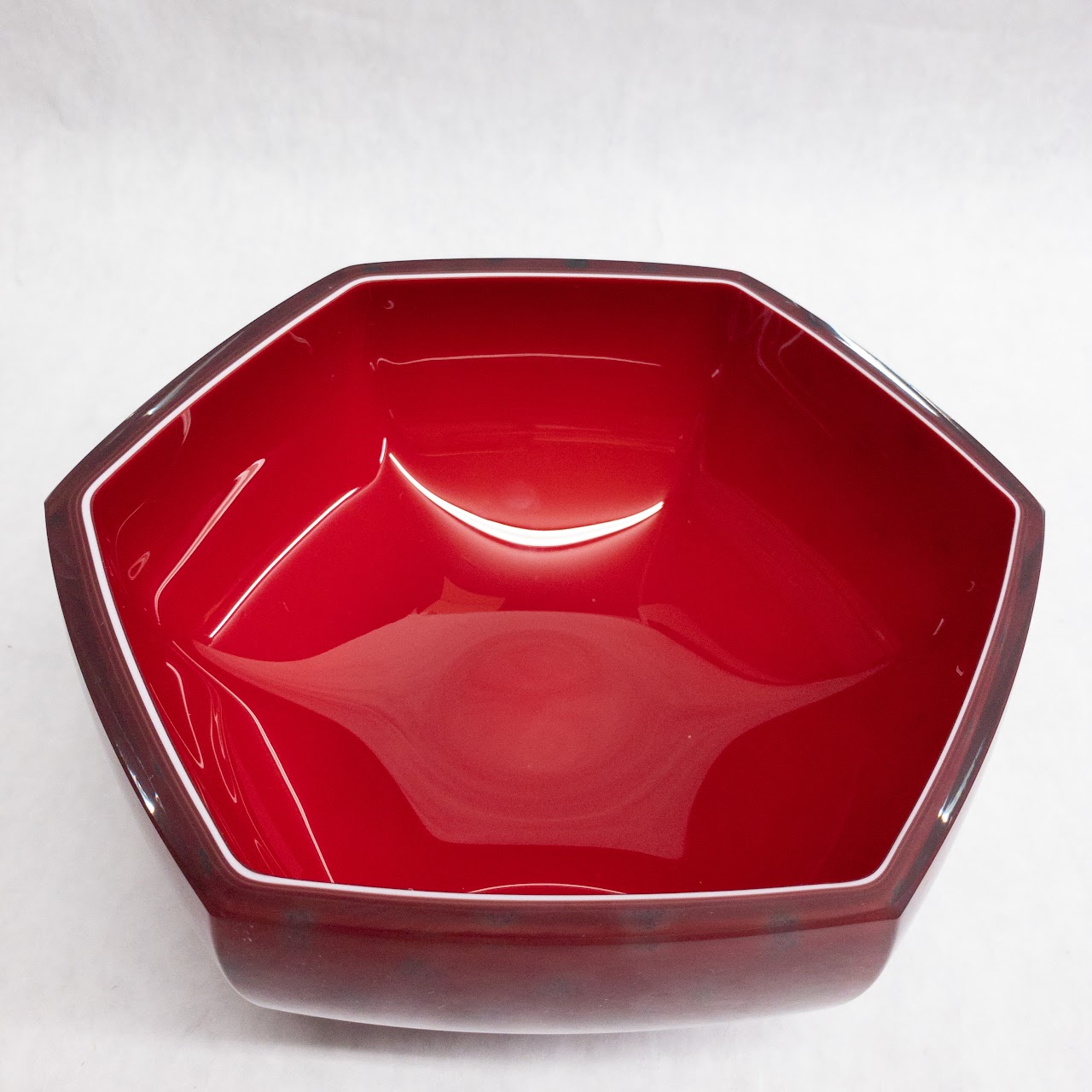 Red Polka Dot Art Glass Bowl