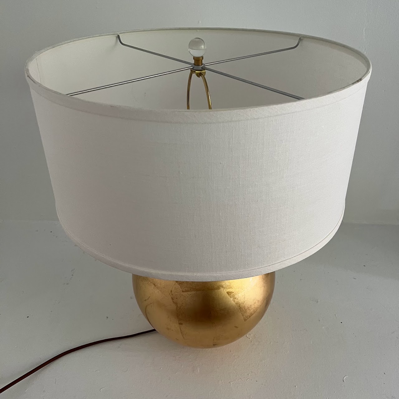 Burnished Gold Leaf Ball Table Lamp