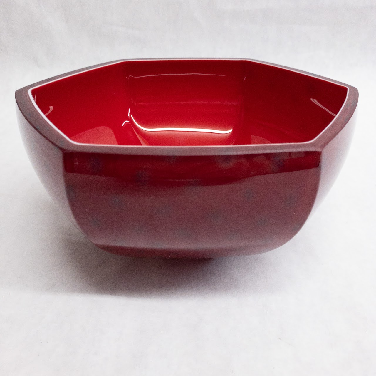 Red Polka Dot Art Glass Bowl