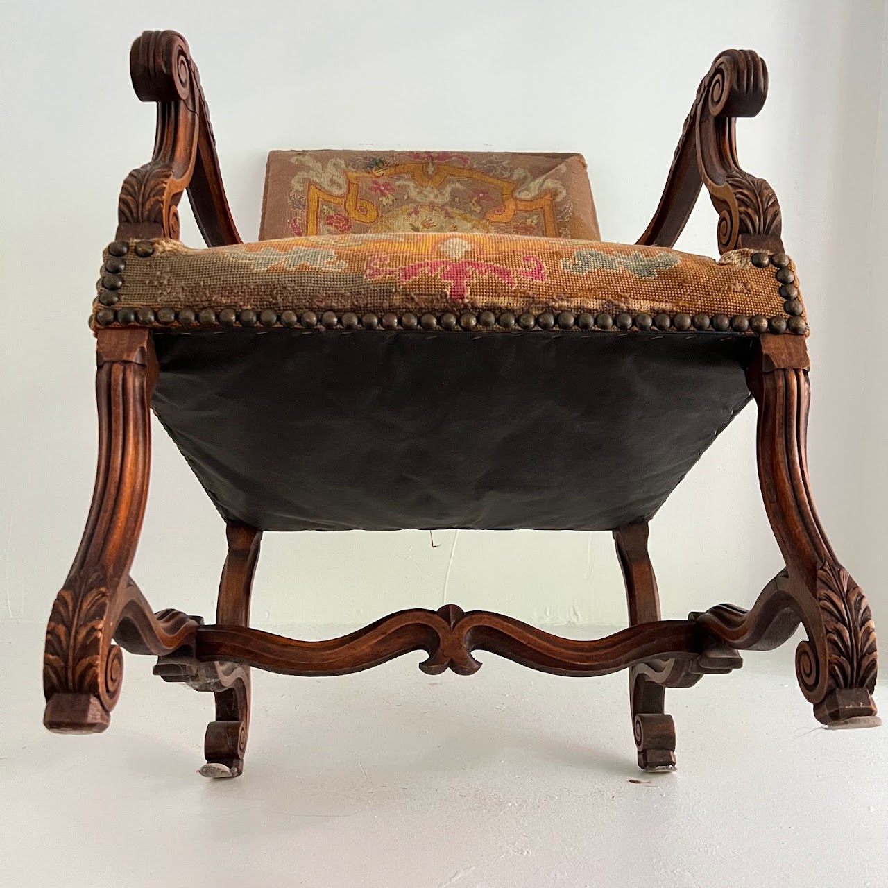 Louis XII Style Walnut Armchair with Needlepoint Upholstery