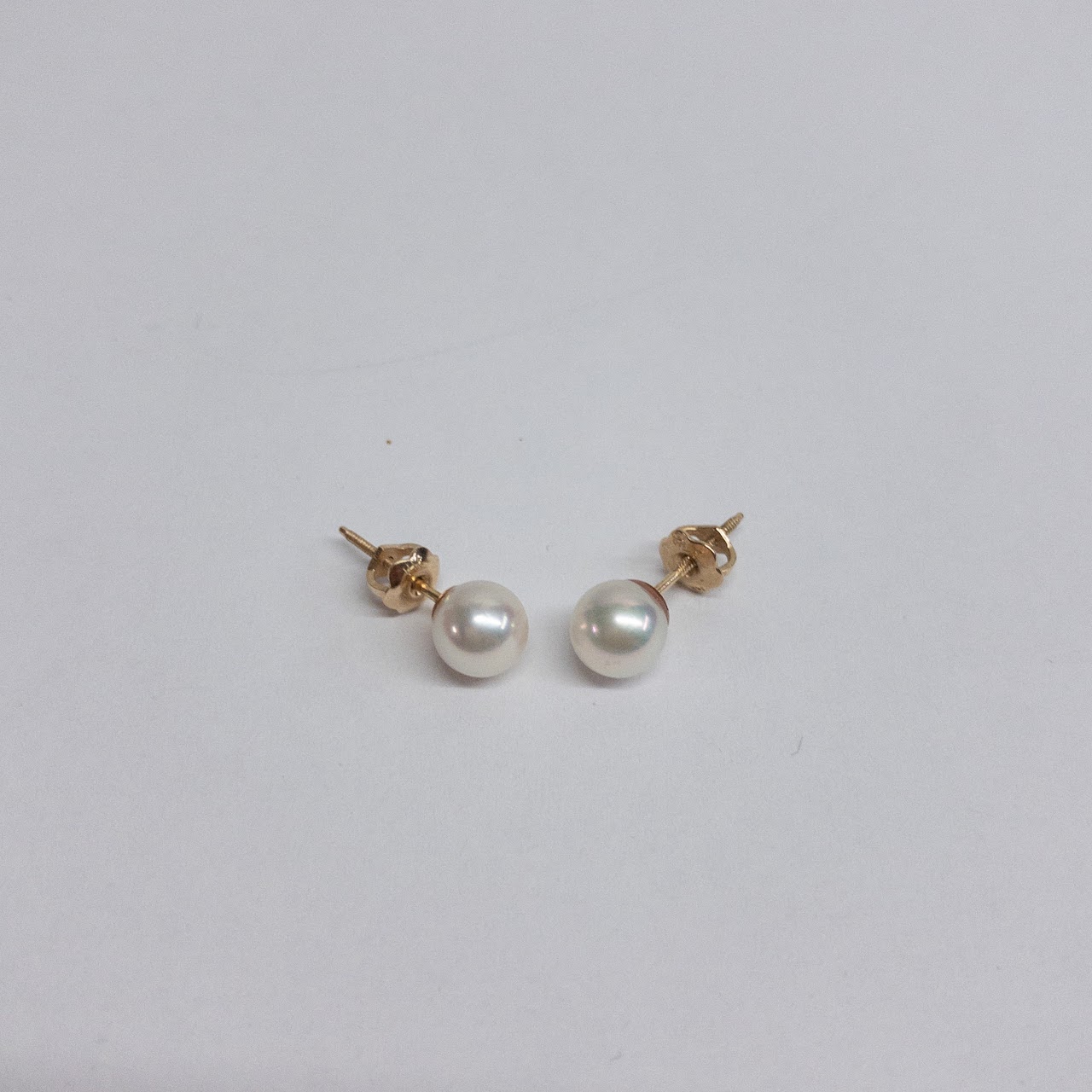 Pearl & 14K Gold Stud Earrings