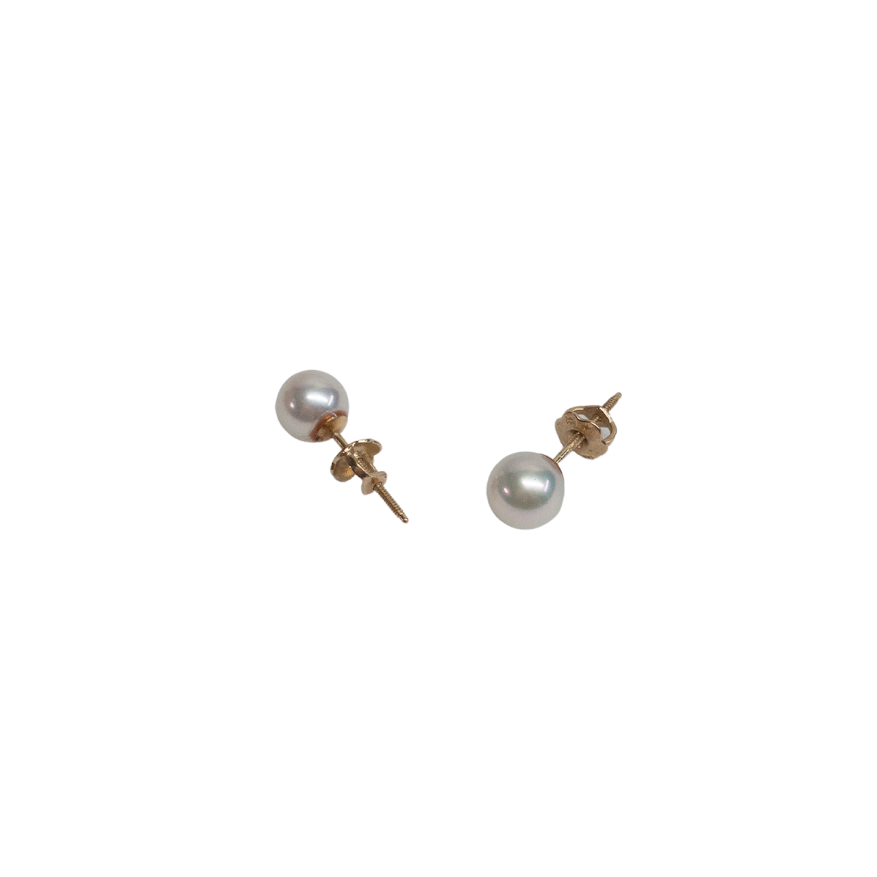 Pearl & 14K Gold Stud Earrings