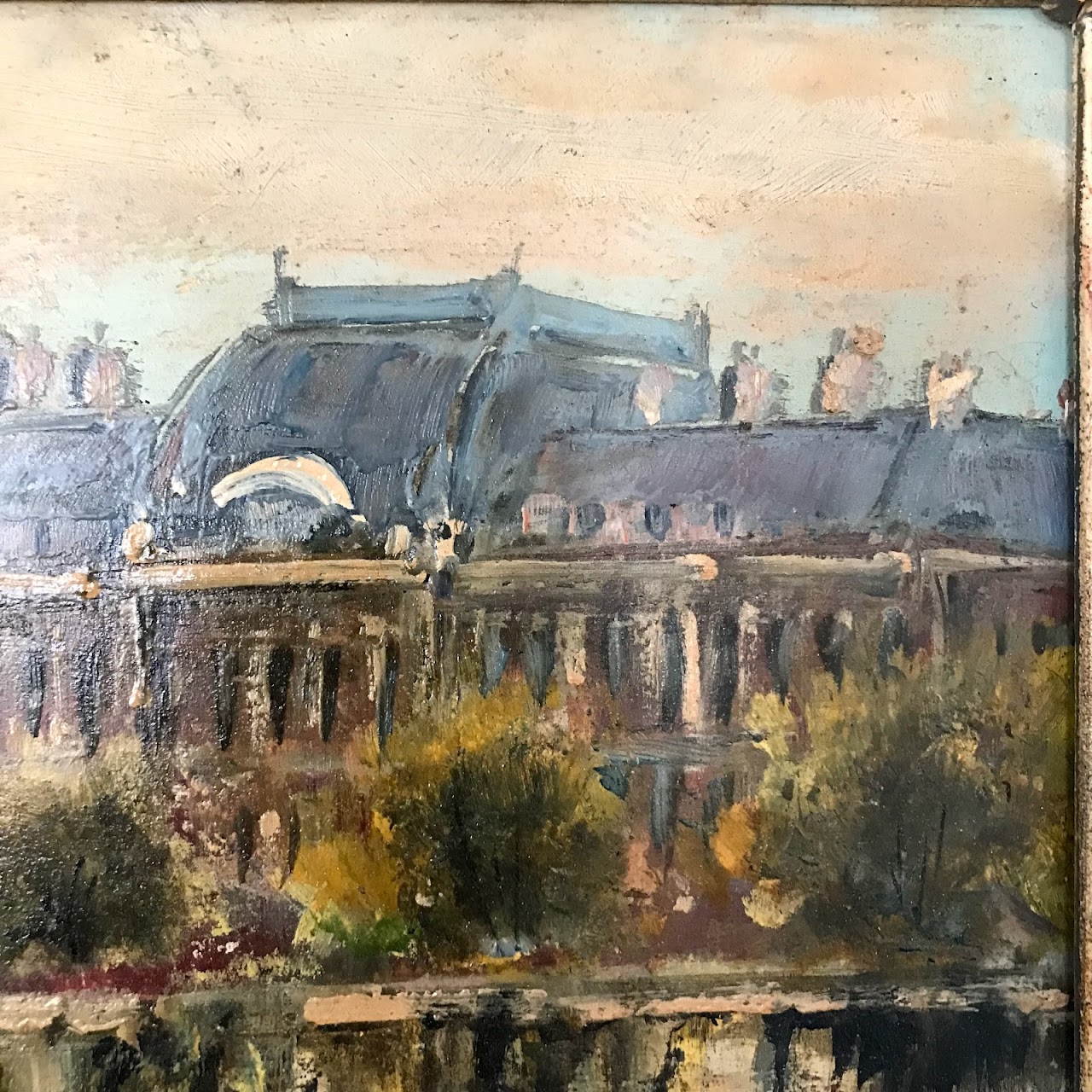 Josef Tretter Signed Paris Seine Bank Scene Oil Painting