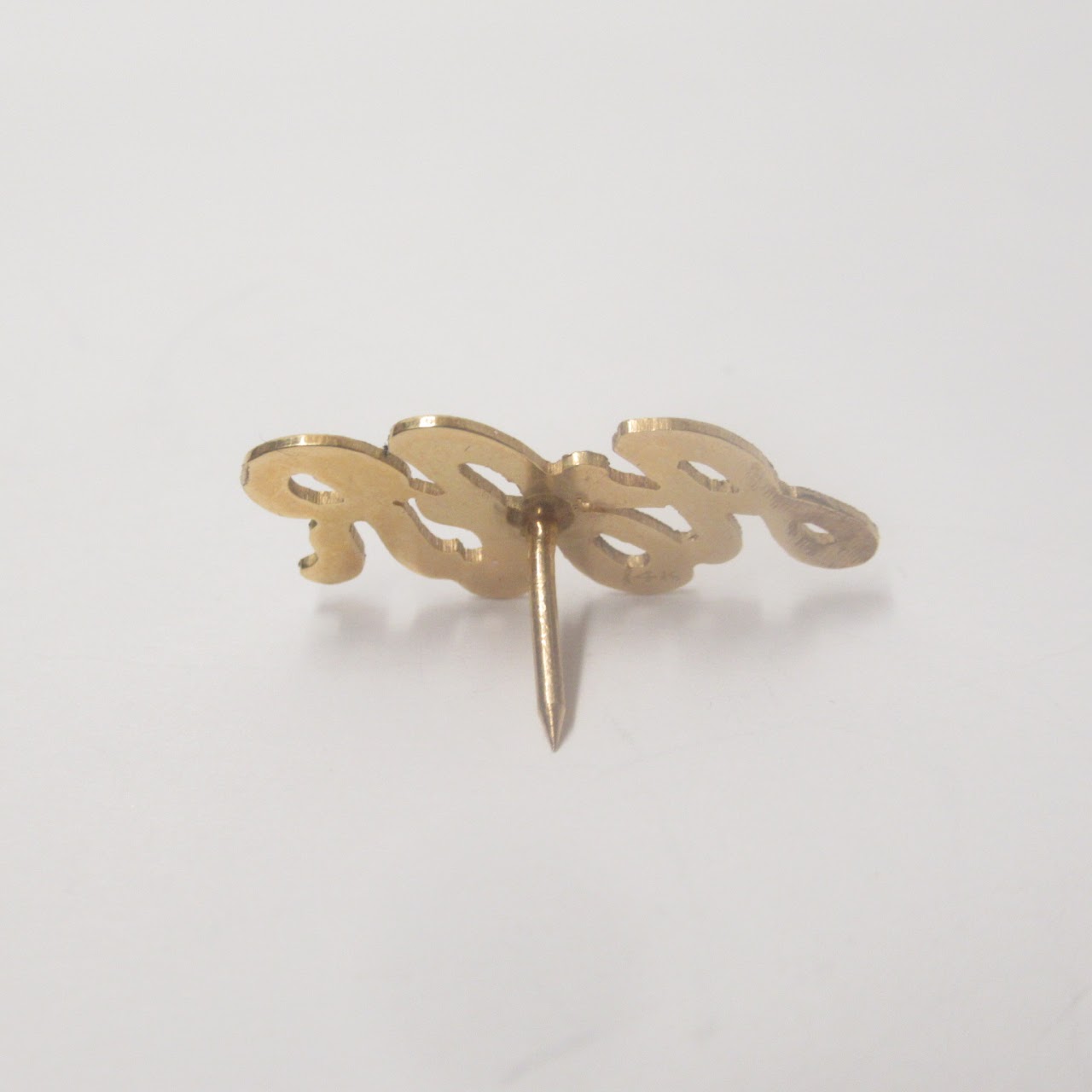 14K Gold Initials Tie  Pin