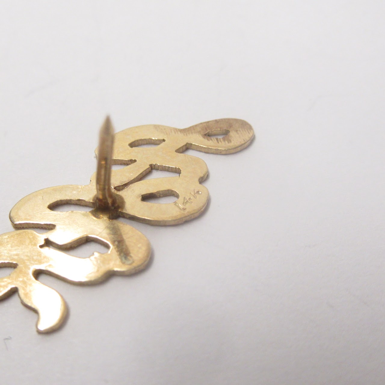 14K Gold Initials Tie  Pin