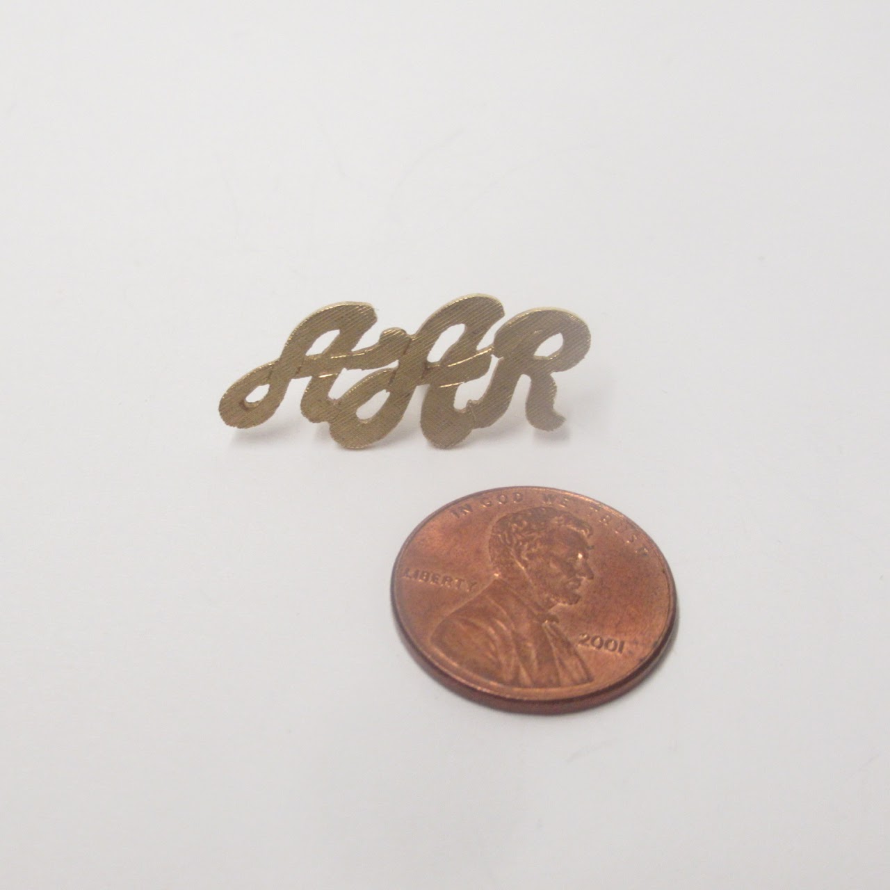 14K Gold Initials Tie  Pin