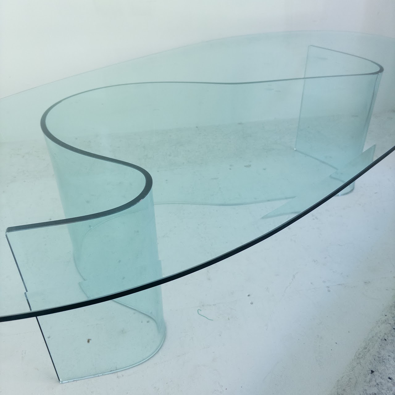 Biomorphic Vladimir Kagan-Style Glass Coffee Table