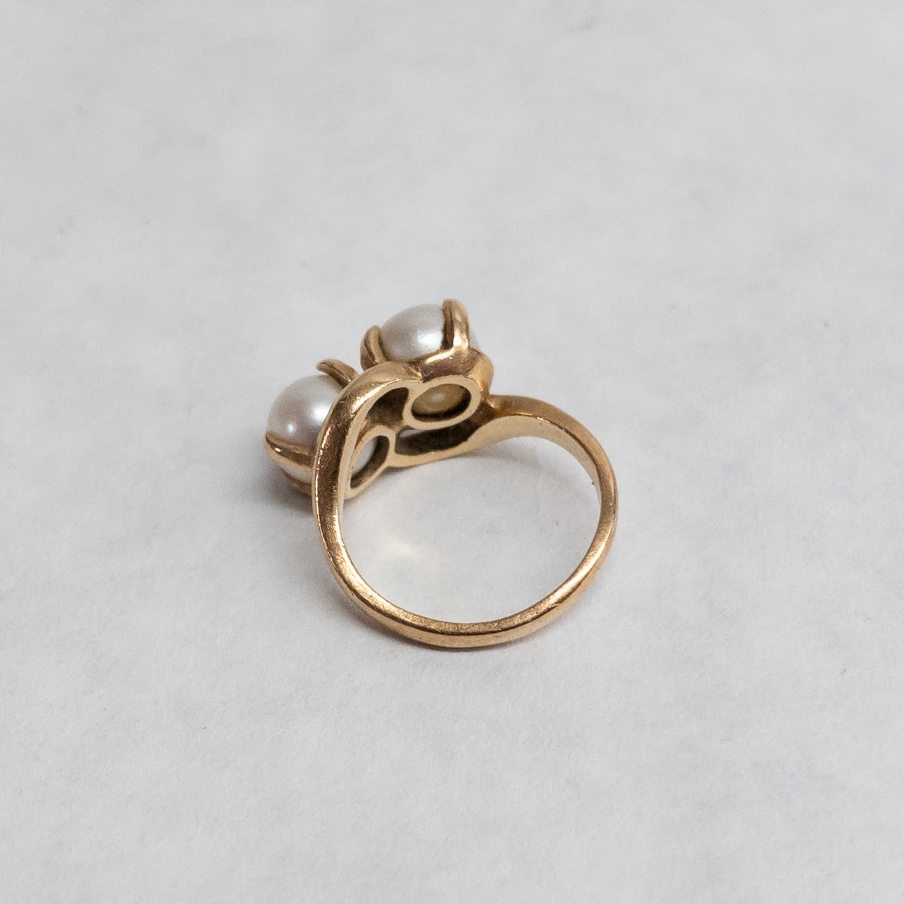 14K Gold and Pearl Duo Ring