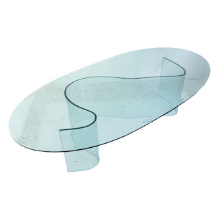 Biomorphic Vladimir Kagan-Style Glass Coffee Table