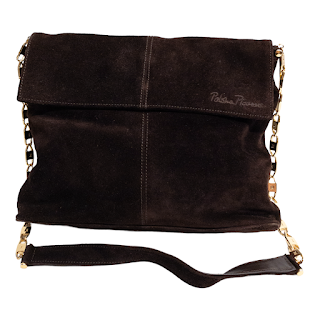 Paloma Picasso Suede Chain Link Shoulder Bag