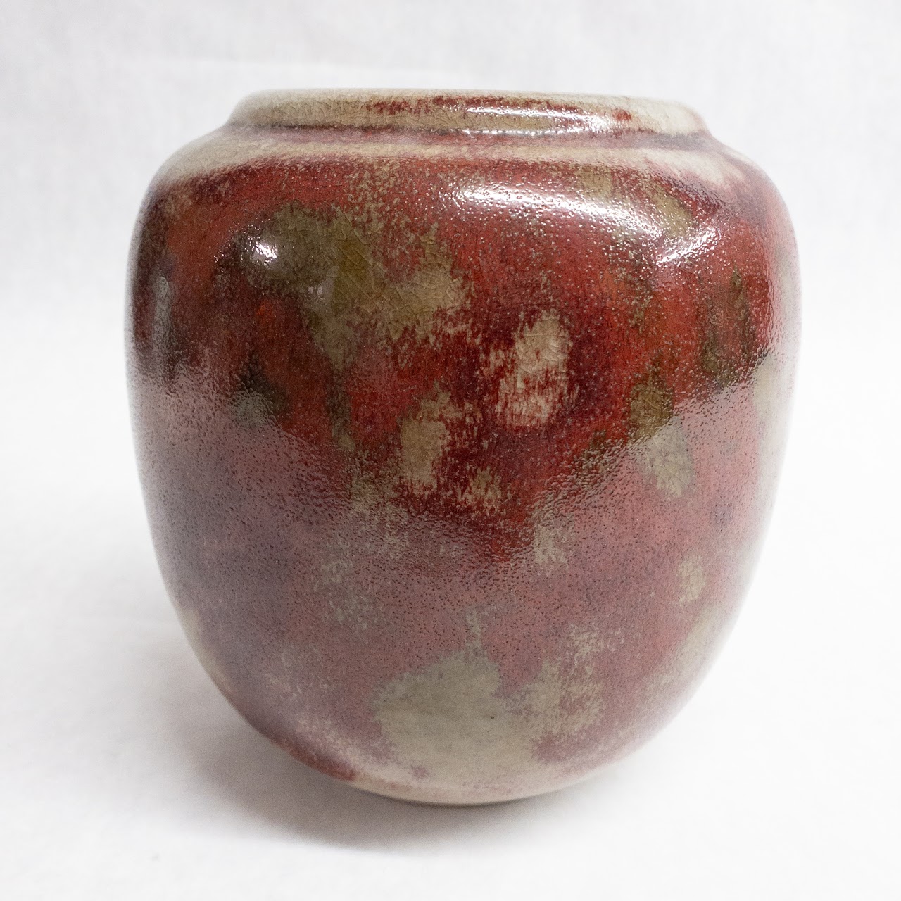 Signed 1960's Ceramic Squat Jar Vase