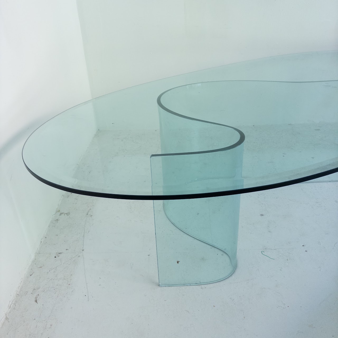 Biomorphic Vladimir Kagan-Style Glass Coffee Table