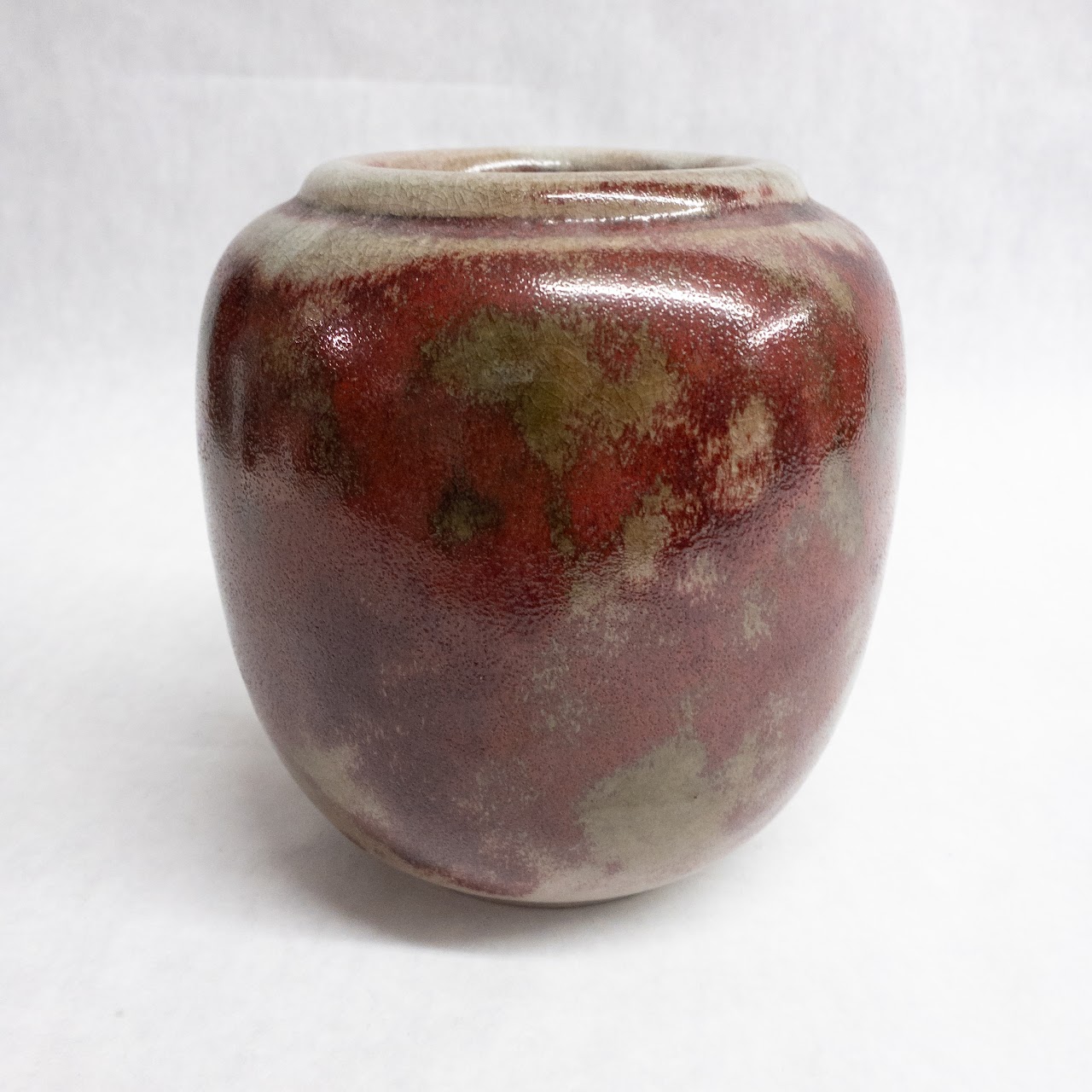 Signed 1960's Ceramic Squat Jar Vase