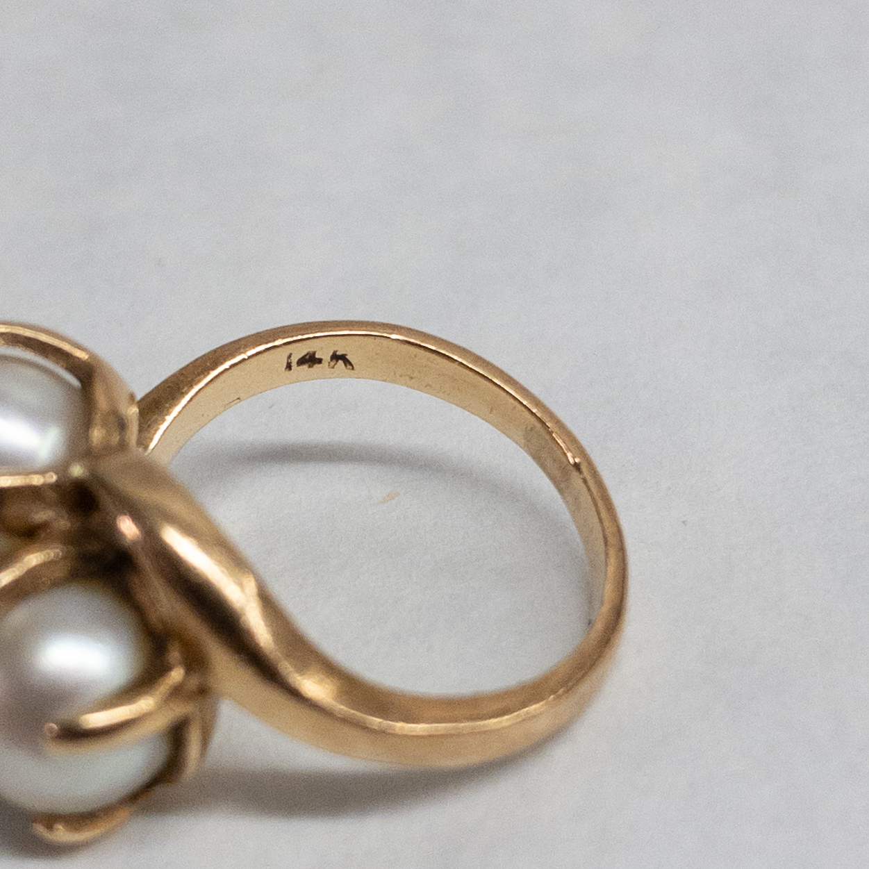 14K Gold and Pearl Duo Ring