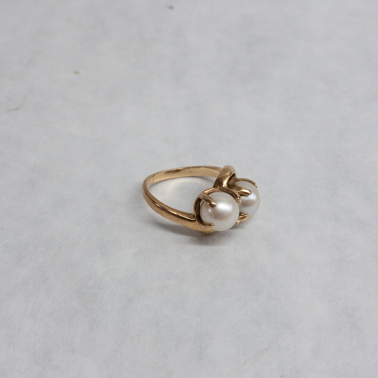 14K Gold and Pearl Duo Ring