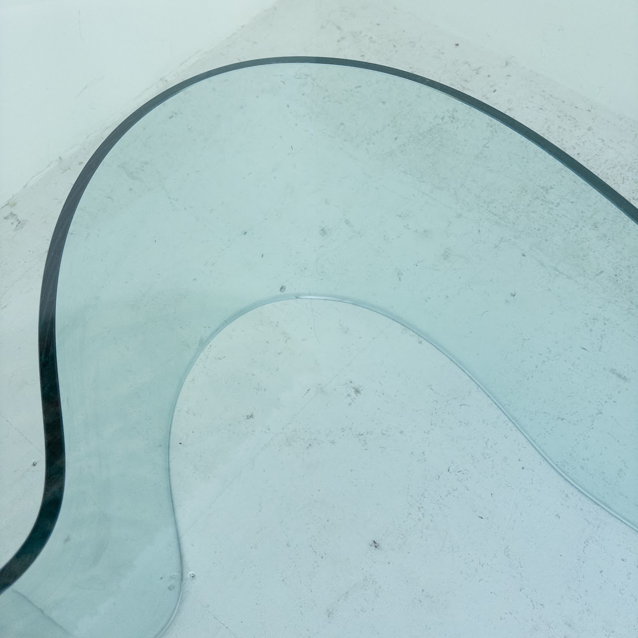 Biomorphic Vladimir Kagan-Style Glass Coffee Table