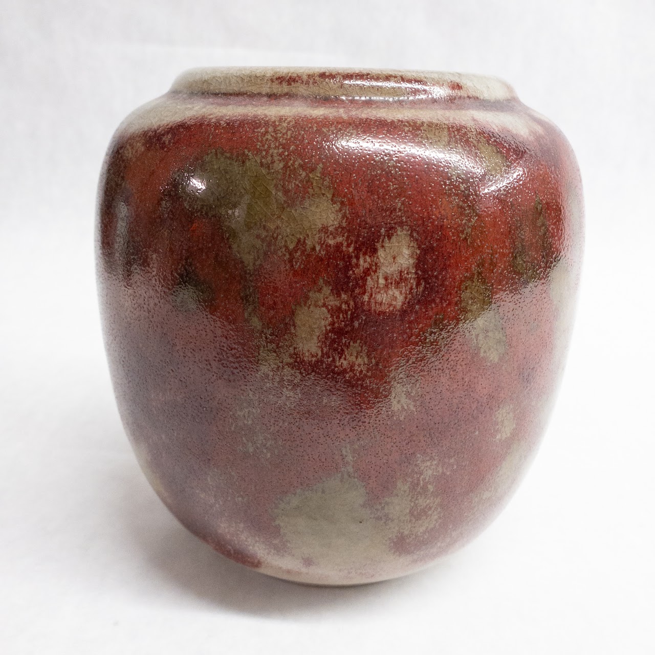 Signed 1960's Ceramic Squat Jar Vase