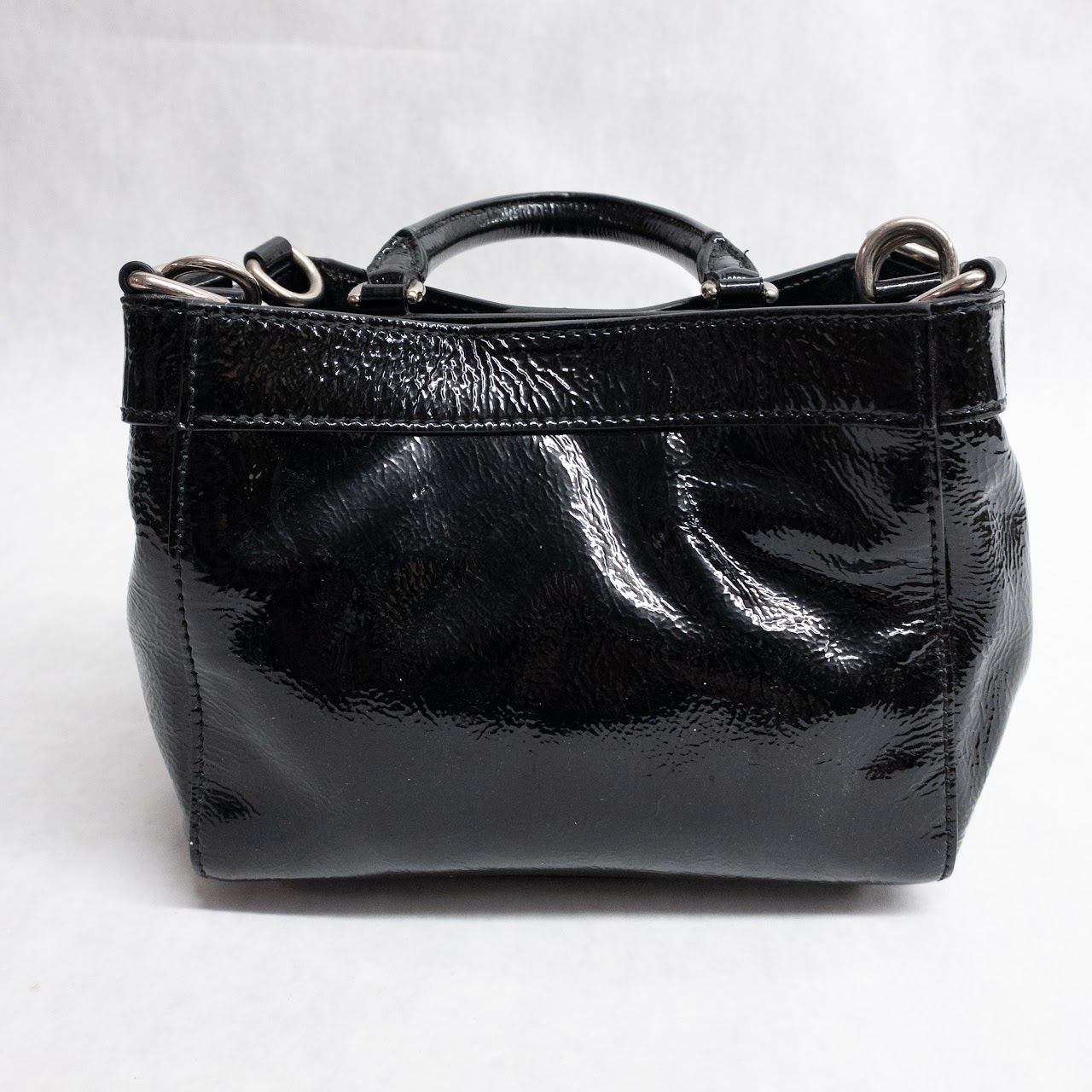 Moschino Milano Small Patent Leather Handbag