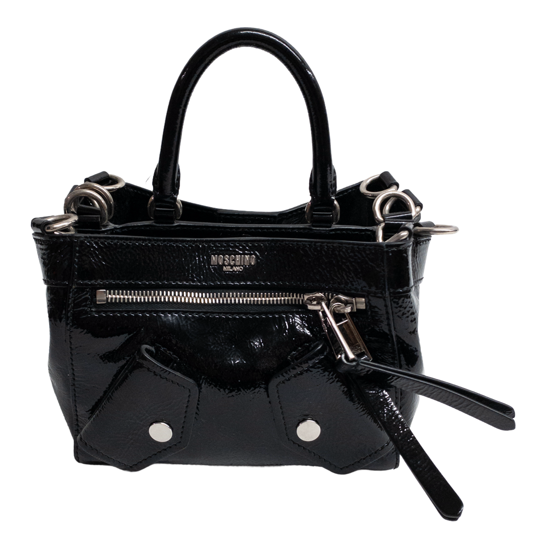 Moschino Milano Small Patent Leather Handbag