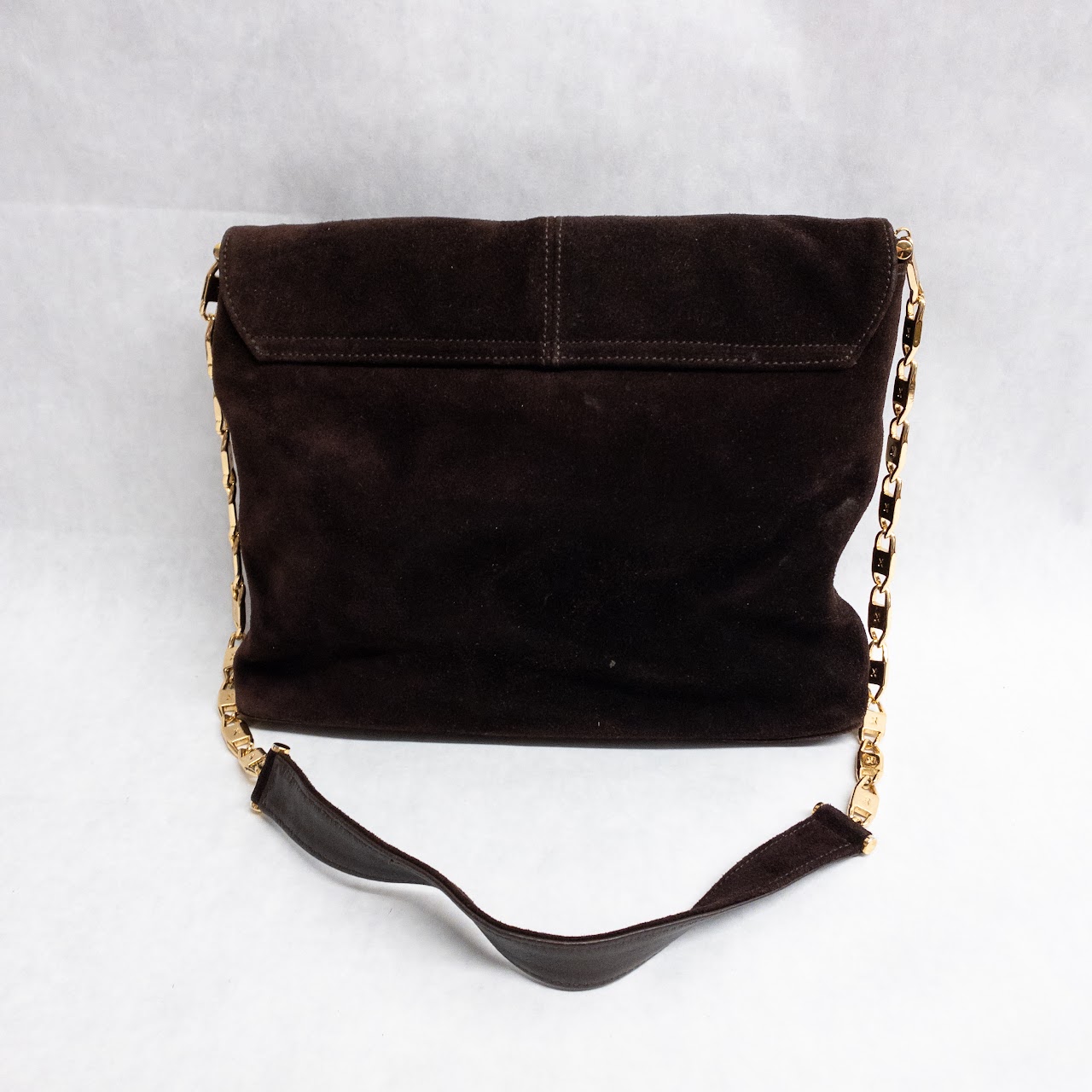 Paloma Picasso Suede Chain Link Shoulder Bag