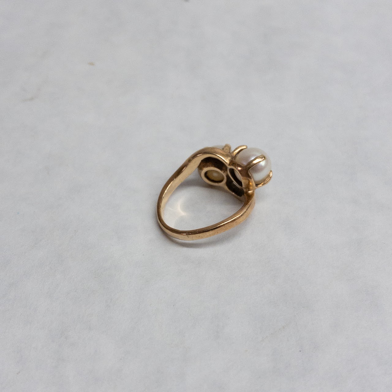 14K Gold and Pearl Duo Ring