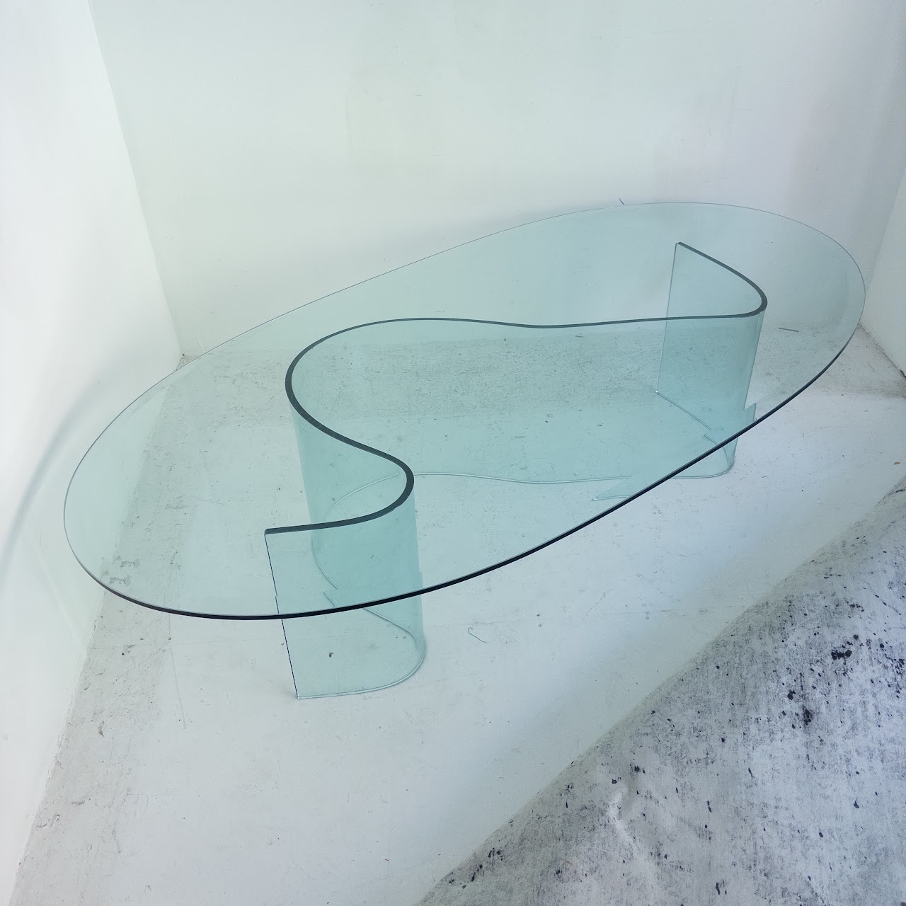 Biomorphic Vladimir Kagan-Style Glass Coffee Table