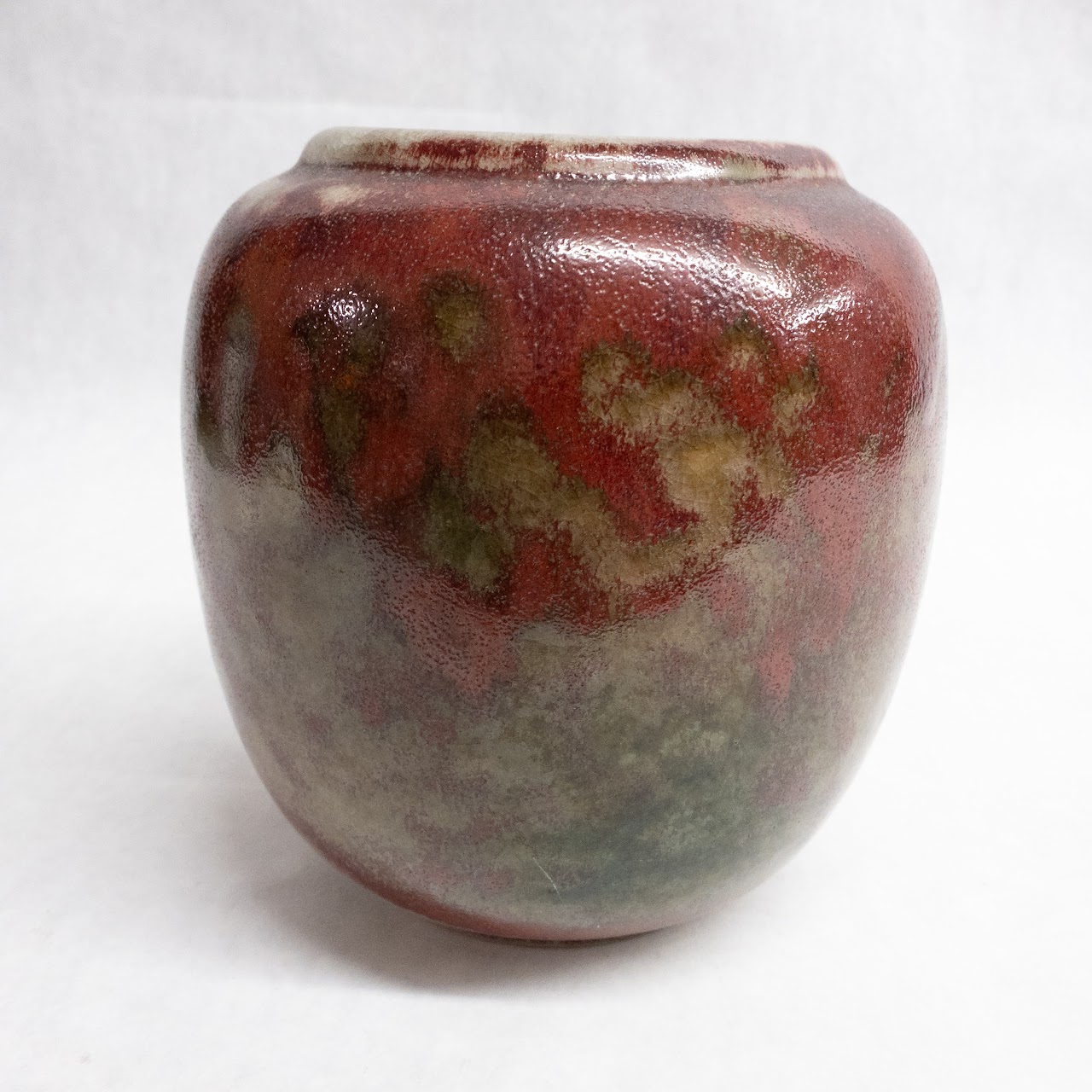 Signed 1960's Ceramic Squat Jar Vase