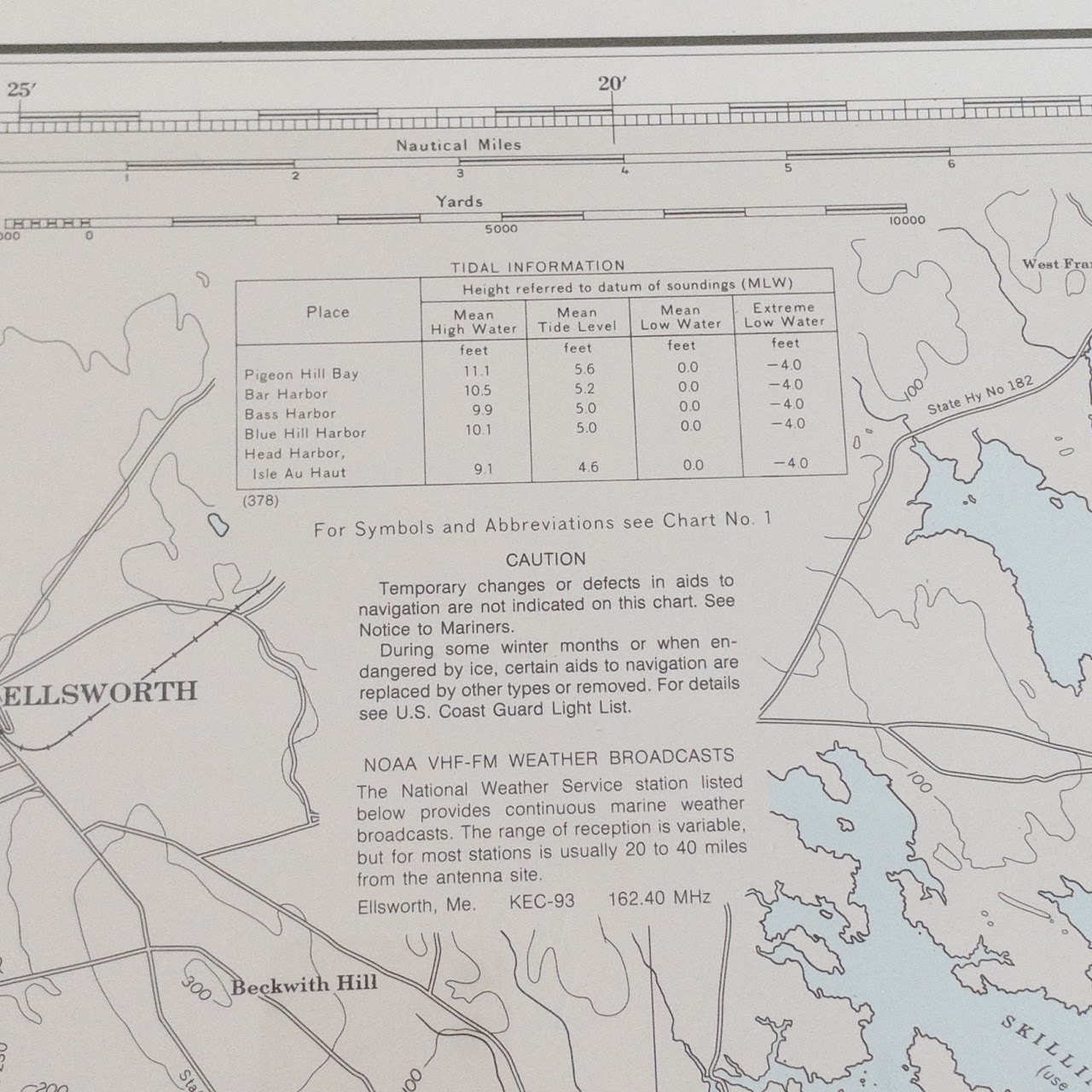 NOAA Maine Nautical & Sounding Chart 13312 Frenchman and Blue Hill Bays