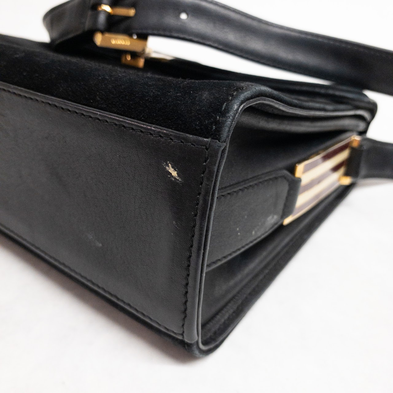 Gucci Vintage Black Suede Shoulder Bag