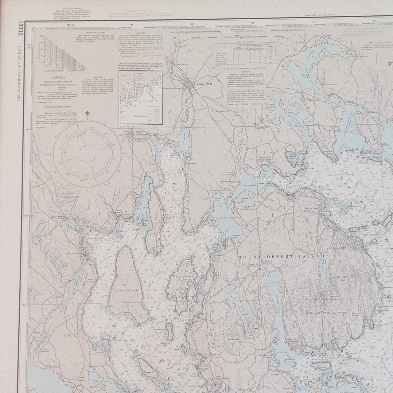 NOAA Maine Nautical & Sounding Chart 13312 Frenchman and Blue Hill Bays