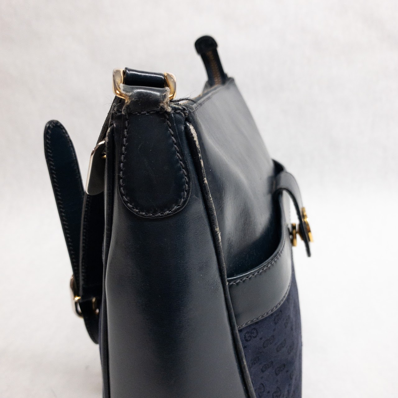 Gucci Vintage Black & Navy Monogrammed Bag