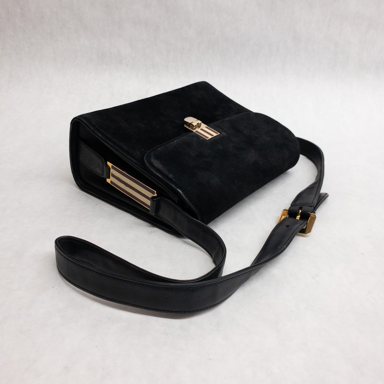 Gucci Vintage Black Suede Shoulder Bag