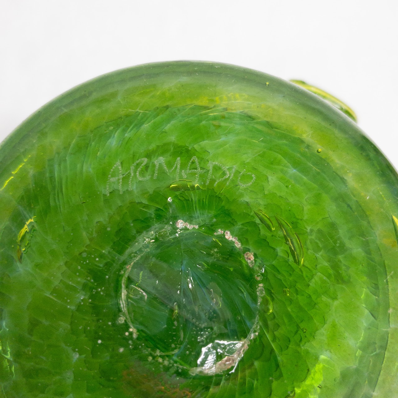 Armandio Signed Frosted Art Glass Vase