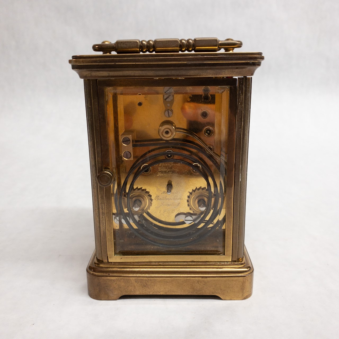 Tiffany & Co. Brass & Glass Carriage Clock