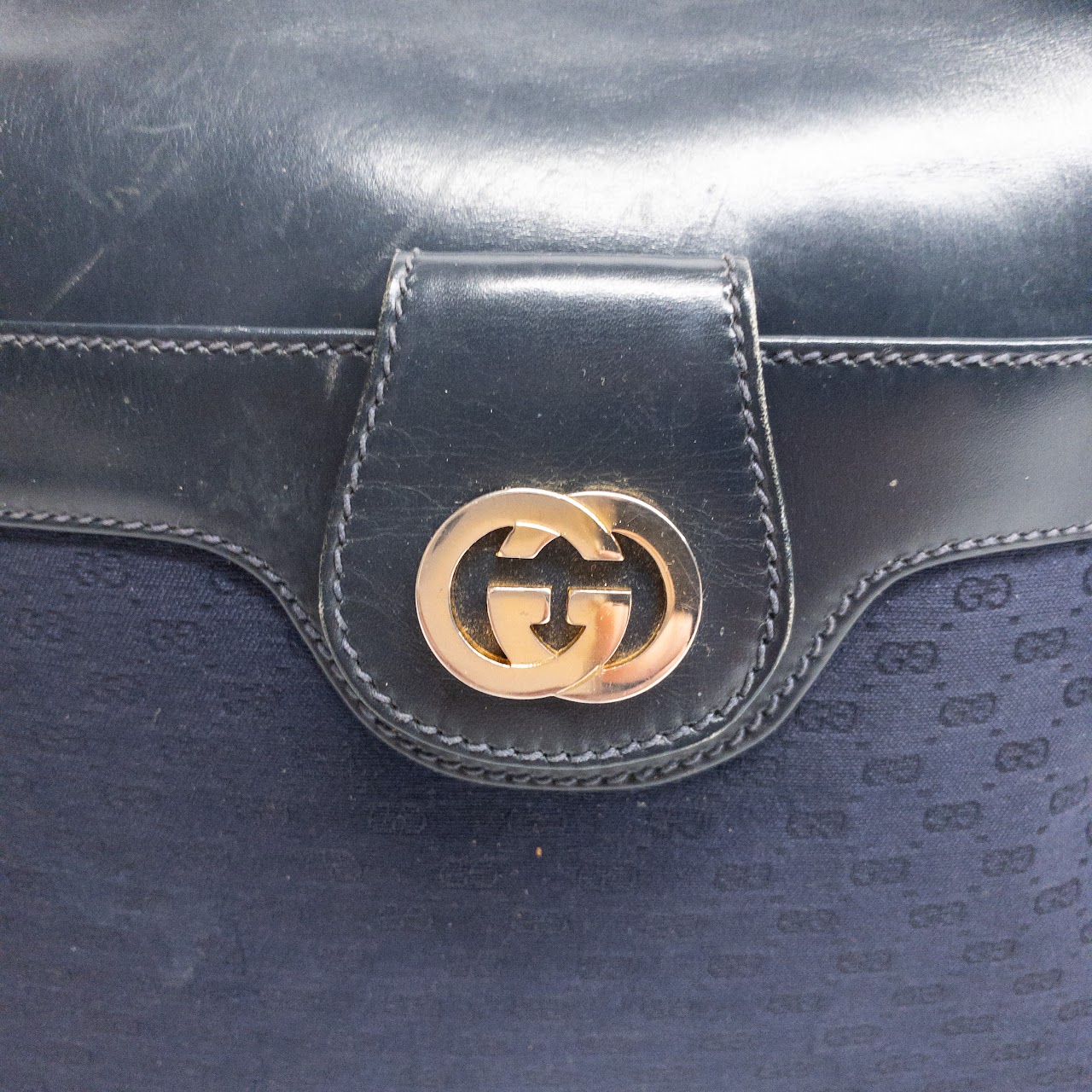 Gucci Vintage Black & Navy Monogrammed Bag