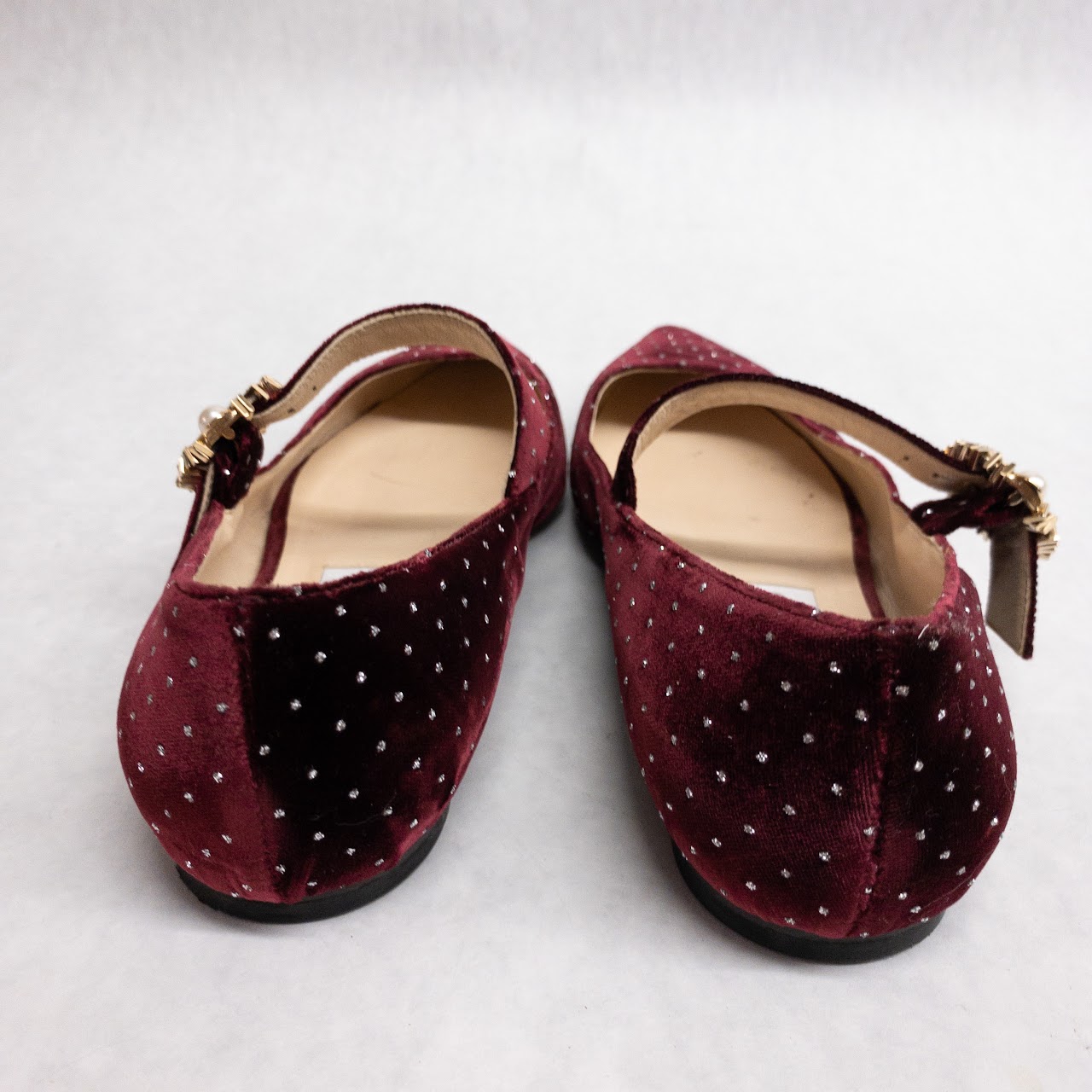 Jimmy Choo Velvet Rhinestone Flats