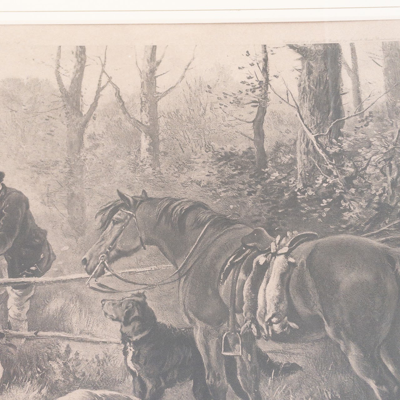 Hunt Scene Signed Lithograph