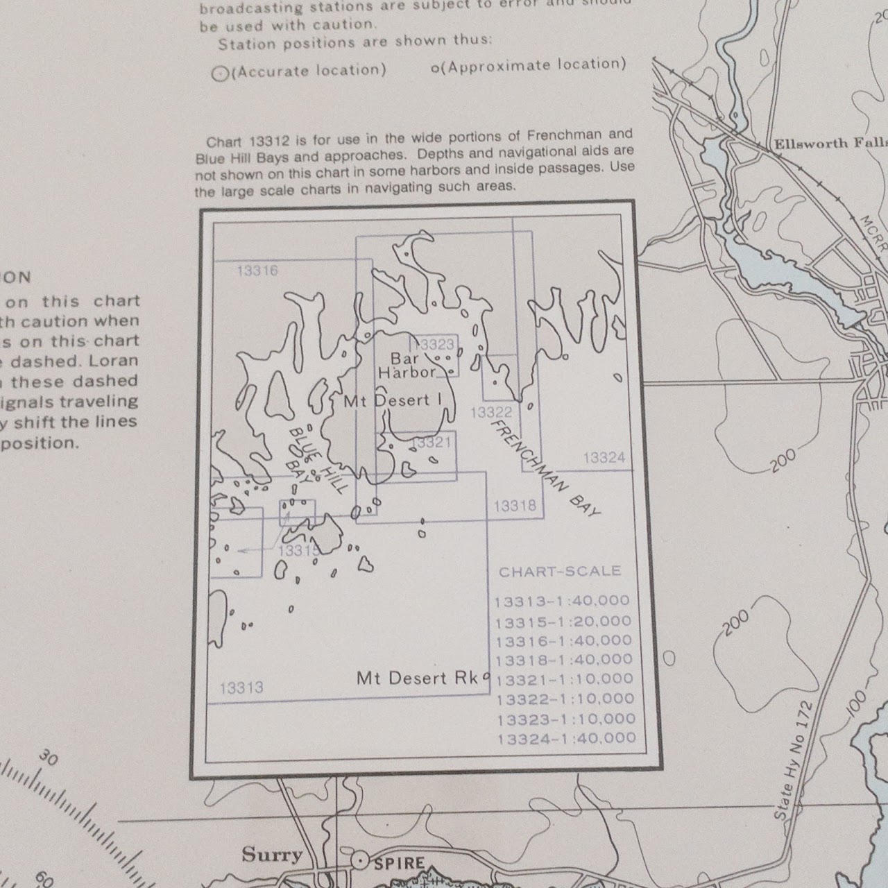 NOAA Maine Nautical & Sounding Chart 13312 Frenchman and Blue Hill Bays