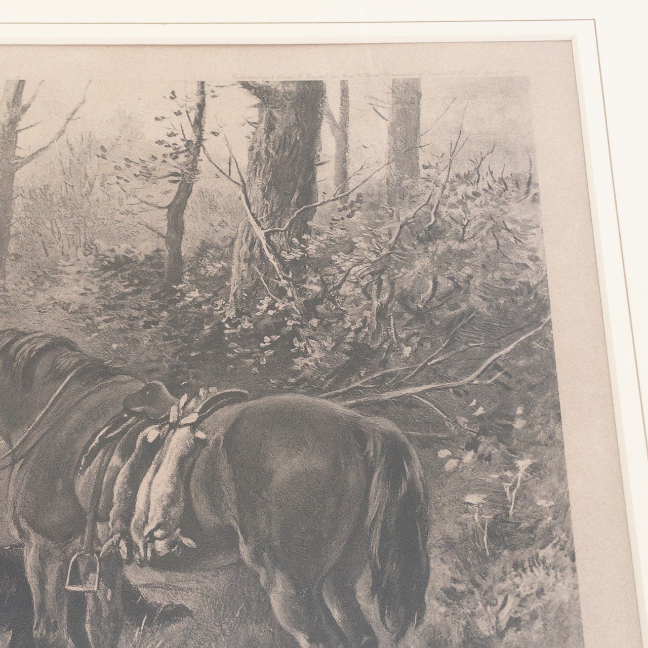 Hunt Scene Signed Lithograph