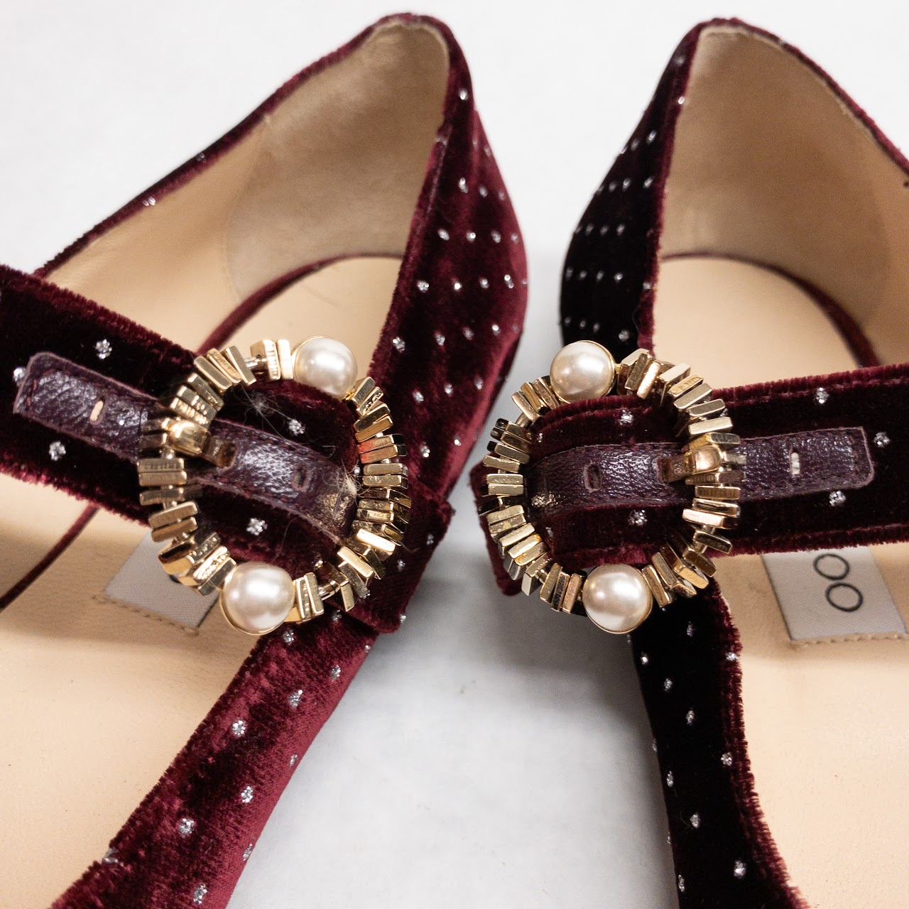 Jimmy Choo Velvet Rhinestone Flats